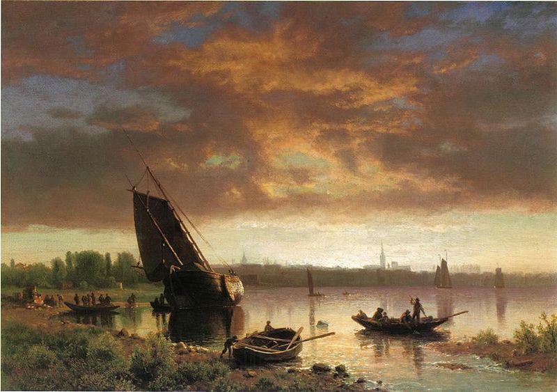 Albert Bierstadt Harbor_Scene Spain oil painting art
